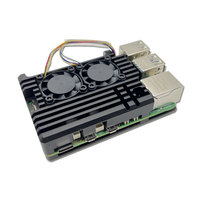 Casing Aluminium Raspberry Pi 5 dengan Kipas Ganda, Cangkang Logam untuk RPI 5 Pi5