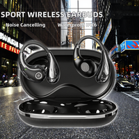 Écouteurs sans fil True Wireless avec technologie de réduction de bruit IA 90 °   Écouteurs sportifs à crochet d'oreille rotatif