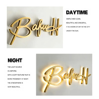 Enseigne lumineuse personnalisée en métal avec lettres rétroéclairées LED, logo d'entreprise, enseigne intérieure/extérieure, lettres lumineuses mates