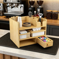 Organisateur de bureau en bambou petits tiroirs de bureau conteneur de stockage de table de comptoir avec tiroirs pour la maison