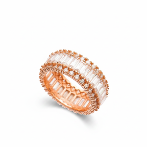 Baguette Cut <b>CZ</b> Stone Band <b>Rings</b> Made in Turkey Wholesale Handmade 925 Sterling Silver Fine Jewelry - Product Image 2
