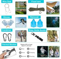 Kit de survie professionnel en stock et grand sac à dos de camping, trousse de premiers secours pour l'aventure, accessoires de randonnée en plein air