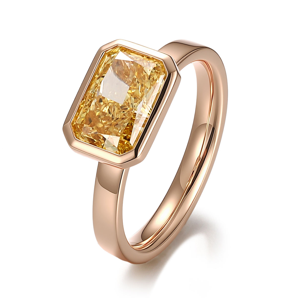 แหวนทองแท้ 14K ประดับเพชรแล็บ