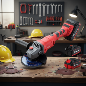 Meuleuse d'angle sans balais au lithium de 125 mm, 21 V, rouge et noir, outil de meulage professionnel à usage général - Product Image 2