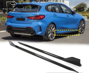LANNER pour BMW <span class=keywords><strong>Série</strong></span> 1 F40 Hatchback <span class=keywords><strong>2020</strong></span>~2021 – Jupes latérales et spoiler en fibre de carbone brillante avec installation par ruban adhésif 3M - Product Image 2