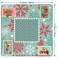 Tapete de Mahjong con Diseño de Copos de Nieve Navideños, Antideslizante, Reductor de Ruido, Plegable, para Mesa de Entretenimiento, Uso Familiar Navideño