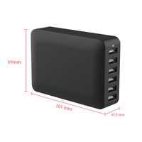 60W plusieurs chargeurs de voyage multifonctionnels universels multi-ports ensemble 6 ports 5V 12A nouveauté multi chargeur usb 6 ports