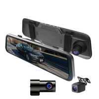 Rétroviseur de voiture avec écran tactile anti-reflet ultra-fin de 10 pouces, vision nocturne, streaming, caméra embarquée 3 caméras, 1080P HD WiFi 170 OLIVER