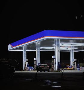 Struktur baja konstruksi stasiun bensin untuk kanopi kualitas tinggi pabrikan baja Cina bangunan komersial - Product Image 3