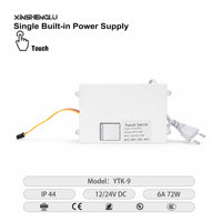 Boîtier d'interrupteur à capteur tactile avec alimentation intégrée pour miroir LED intelligent IP44 CE RoHS 6A 72W 230V Matériaux Cuivre et ABS