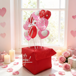Boîte cadeau gonflable <span class=keywords><strong>de</strong></span> 7 pieds <span class=keywords><strong>de</strong></span> haut pour la Saint-Valentin avec des cœurs colorés, inscription « Je t'aime », éclairage LED, gonflable pour extérieur, jardin - Product Image 3