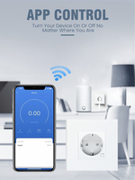 Prise murale intelligente Wi-Fi CNSKOU conforme aux normes européennes, en verre et plastique, avec fonction de mesure, 16A 110-240V, compatible Tuya Alexa