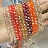 Perles en verre facetté AB 8*6mm Rondelle Brillantes Plaqué Transparent Perles en vrac pour la fabrication de bracelets En stock à vendre