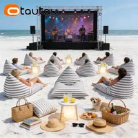 OTAUTAU Housse de pouf et de transat de jardin inclinable moderne SF076 sans rembourrage, flotteur de piscine triangulaire imperméable
