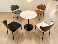 Table de négociation et chaises de réception de luxe italiennes, table ronde avec quatre chaises, mobilier de conversation pour hôtel, café, salon