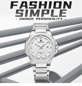 Nuevo Reloj de Cuarzo NAVIFORCE 9245 para Hombre, con Correa de Acero Inoxidable, Resistente al Agua, con Luz Nocturna, Calendario, Deportivo e Informal - Product Image 3