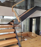 VIKO moderne préfabriqué antidérapant et résistant à l'usure Installation rapide Escalier à double limon en chêne