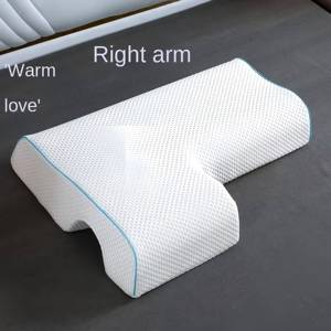Oreiller ergonomique anti-pression en mousse à mémoire de forme 100% de qualité supérieure <span class=keywords><strong>pour</strong></span> couples, avec trou <span class=keywords><strong>pour</strong></span> le bras réglable <span class=keywords><strong>pour</strong></span> le positionnement du cou <span class=keywords><strong>pour</strong></span> les dormeurs sur le côté - Product Image 4