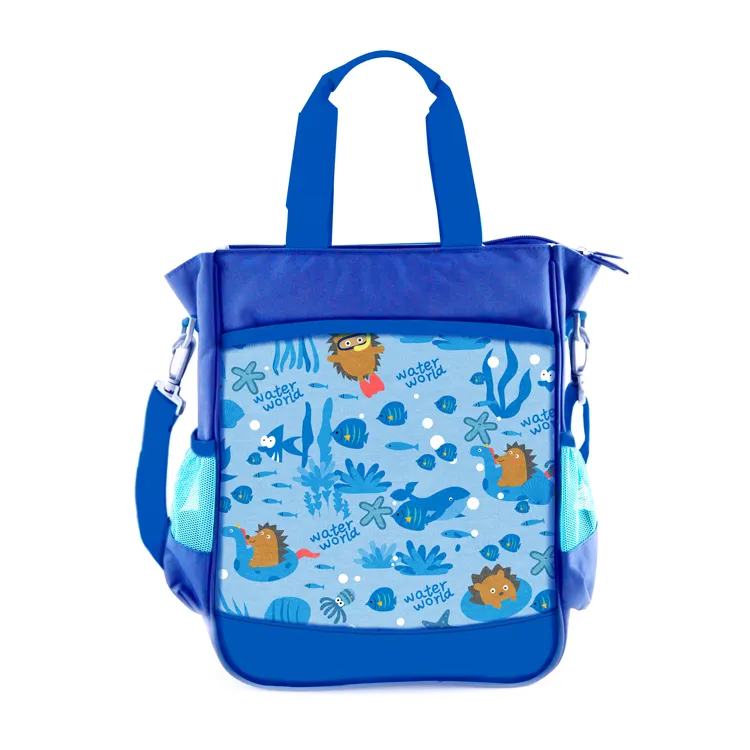 Lemon Ribbon Blue Crossbody Bag for Books Student Messenger Bag Canvas Cross-Body Shoulder Bag