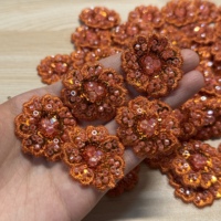 Appliques de luxe à coudre en forme de cœur, ornées de perles écologiques et de sequins en cristal, pour chapeaux et sacs à main – Vente en gros