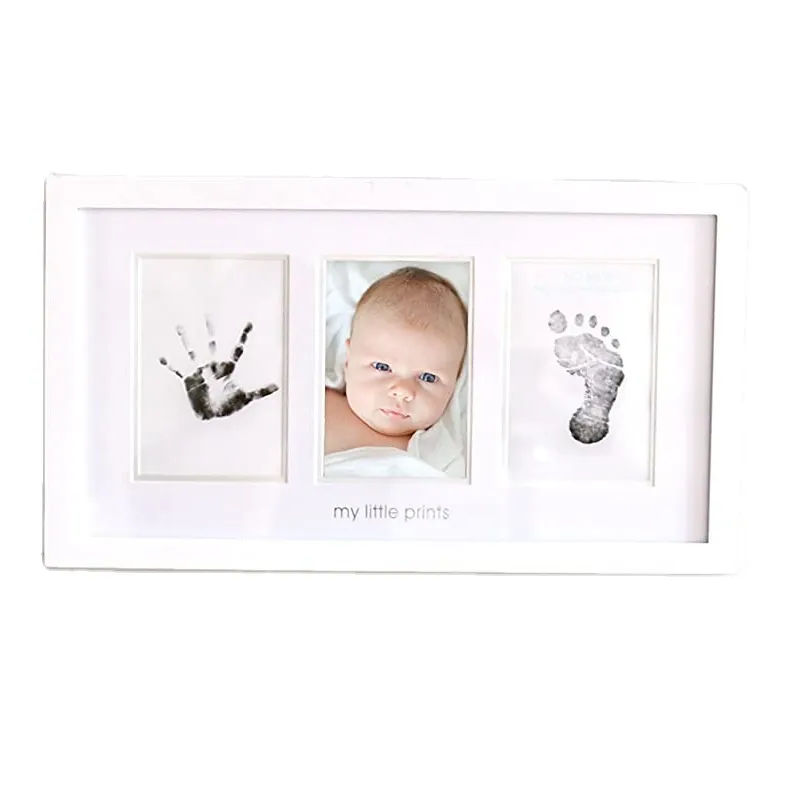 Kit de fabrication empreinte main et empreinte de bébé, cadeau de souvenir pour nouveau-nés garçons et filles, cadre Photo en bois