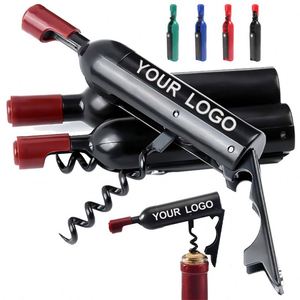 Ouvre-bouteille de vin personnalisé avec logo pour bar à domicile, ouvre-bouteille de bière multifonctionnel portable 2-en-1 en acier inoxydable avec logo - Product Image 1