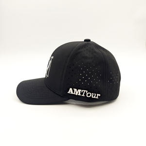 Casquette de golf OEM personnalisée en maille perforée avec logo, 6 panneaux, visière légèrement incurvée, fermeture snapback, patch en caoutchouc imperméable, motif léopard, style sportif - Product Image 5