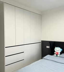 Tủ quần áo cắt không có tay cầm cửa bản lề nhiều ngăn kéo melamine lưu trữ - Product Image 6