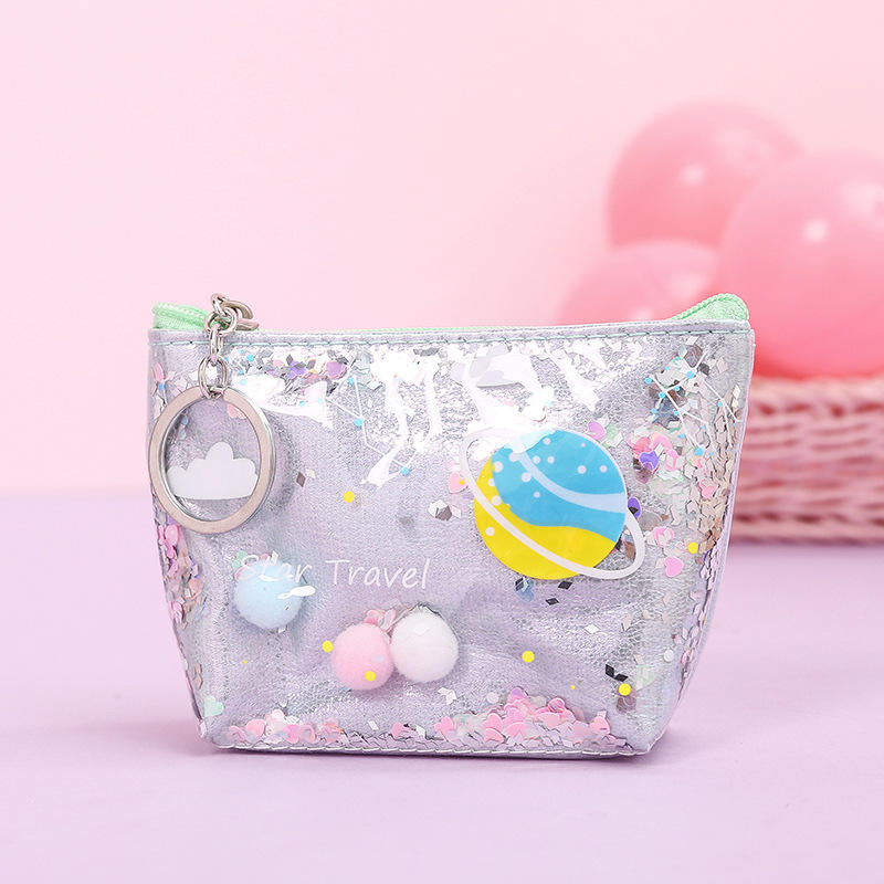 Cartoon Planet Makeup Pencil Bag Transparent Waterproof
