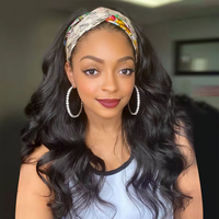 Perruque Bandeau Cheveux Naturels Vietnamiens Ondulés Remy Vierge Non Traités Longs Sans Colle Vente en Gros pour Femmes Noires