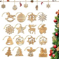 Hölzerne Weihnachts baums chmuck Schneeflocken Weihnachts dekoration mit Hanfseil und beweglichen Holz perlen