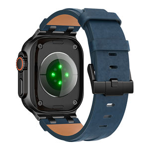 Correa <span class=keywords><strong>de</strong></span> Reloj <span class=keywords><strong>de</strong></span> Cuero Grueso <span class=keywords><strong>de</strong></span> Lujo <span class=keywords><strong>de</strong></span> 49 mm Personalizada, Color Verde Naranja Resistente, para <span class=keywords><strong>Apple</strong></span> <span class=keywords><strong>Ultra</strong></span> 3 2 s - Product Image 2