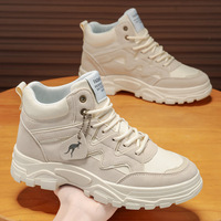 Bottes de style britannique rétro à tige haute pour hommes, grandes tailles, automne et hiver, chaussures de travail décontractées pour l'extérieur, baskets tendance
