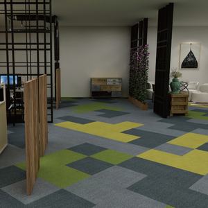 Alfombra Modular Comercial Moderna para Oficina, Diseño de Rompecabezas con Bucle de Nailon, Base de PVC - Product Image 4
