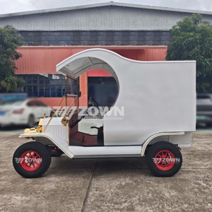 รถคลาสสิคไฟฟ้าสีขาว 4 ที่นั่ง พร้อมหลังคา สำหรับงานแต่งงานและท่องเที่ยว - Product Image 5