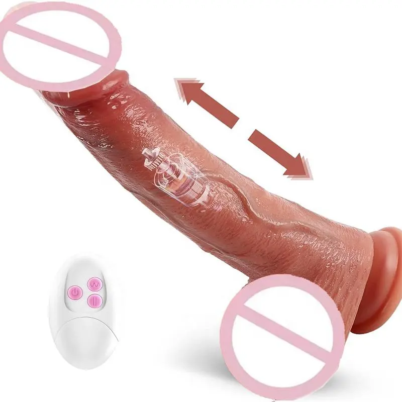 USB-Wiederaufladbarer weicher Silikon-Dildo-Vibrator 360 Grad rotierende Heizung Vibrierender Dildo-Gerät Stoßender Dildo für Weiblichen Sex