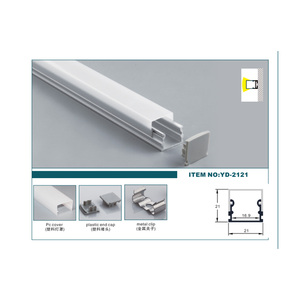 Ba bên chiếu sáng bề mặt gắn nhôm dẫn ánh sáng hồ sơ cho chiếu sáng 21*21mm cho trang trí nội thất/văn phòng - Product Image 3