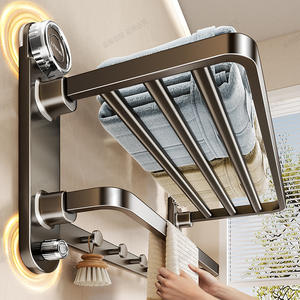 ชั้นวางผ้าเช็ดตัวในห้องน้ำบลูไวน์ 4 ราว แบบติดผนังด้วยระบบสุญญากาศ ไม่ต้องเจาะผนัง วัสดุ ABS และเหล็กคาร์บอน - Product Image 4