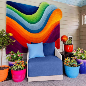 ตัวหนาการออกแบบทางศิลปะสมัยใหม่พรมลายคลื่นสูง3.50x6ฟุตสีสันสดใสเพื่อสัมผัสที่ทันสมัยในห้องนั่งเล่นใดๆ - Product Image 5