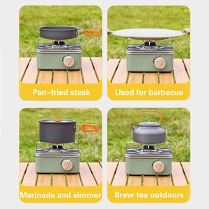 Barbecue de camping portable à gaz propane en acier inoxydable, petit, pliable, automatique, avec allumage intégré - Conception monobloc facile à transporter - Product Image 3