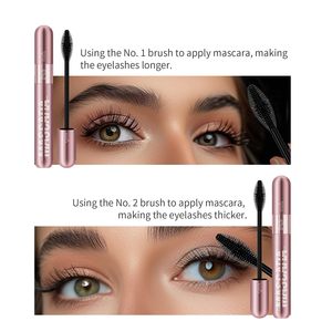 มาสคาร่าใยไหม 2 in 1 กันน้ำ หัวแปรงคู่ สีดำ - Product Image 3