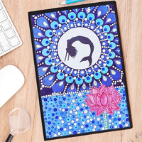 Cahier de notes de broderie A5 en forme de diamant, livre d'art animalier, fleur abstraite, cadeau spécial, carnet de notes
