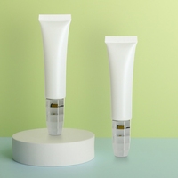 Tube souple en PE givré blanc de haute qualité, 25g 30g 40g, avec tête de massage métallique pour crème contour des yeux, emballage cosmétique en plastique