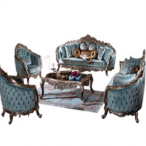 Canapé + fauteuil Royal, ensemble de luxe de Style classique, pour salon, sculpté indien, lot pour salon, acheter 8 places - Product Image 1