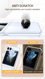 Étui de téléphone pc clair pour <span class=keywords><strong>samsung</strong></span> z flip 6 étui de téléphone portable transparent antichoc pour <span class=keywords><strong>samsung</strong></span> z flip 4 5 6 - Product Image 6