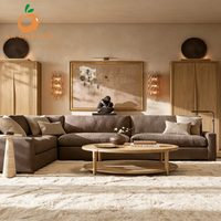 Canapé d'angle en forme de L avec coussins en éponge, ensemble de meubles de salon, tissu personnalisable, canapé rembourré pour bureau ou hall d'entrée