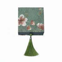 Boîte à bijoux rectangulaire rigide en papier d'art imprimé sur mesure avec fermeture éclair verticale et pelliculage mat pour emballage cadeau