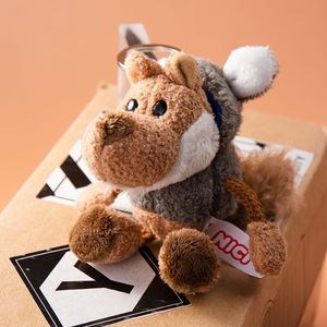 Portachiavi Peluche Lupo Carino in Pelle di Pecora, Giocattolo Morbido Imbottito a Forma di Animale Cartone Animato, Ciondolo per Borsa, Regali di Natale - Vendita all'Ingrosso - Product Image 2