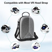 DEVASO pour Meta Quest 3 Sac de rangement pour lunettes VR en tissu Oxford avec bandoulière