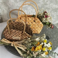Panier de rangement universel en copeaux de bois synthétique, style vintage, pour cadeaux floraux, mariage et couverts